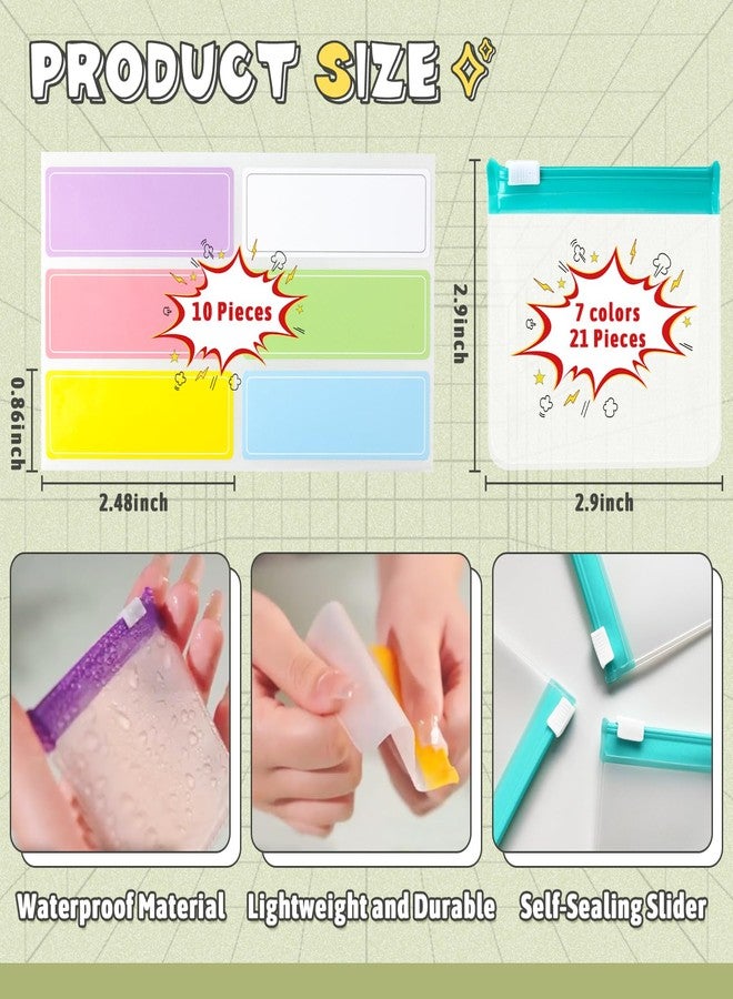 Mlurcu Pill Pouch Bags Reusable Travel Pill Pouches with Labels Set 21 Pcs Pill Baggies Daily Medicine Pill Organizer Small Medicine Bag Self Seal Plastic Pill Packets with Slide Lock (7 Colors) - Image 2